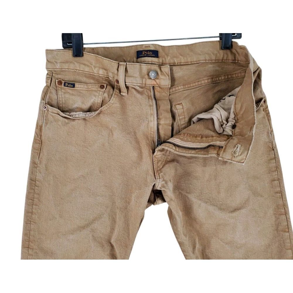 Polo Ralph Lauren Jeans Hampton Relaxed Straight Mens 32x32 Khaki Brown Mid Rise - Picture 6 of 13